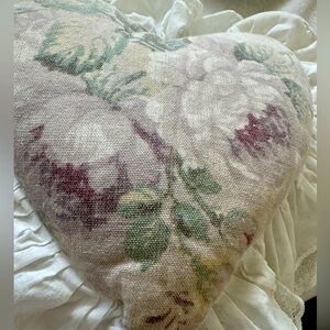 Floral Heart-Shaped Mini Pillow